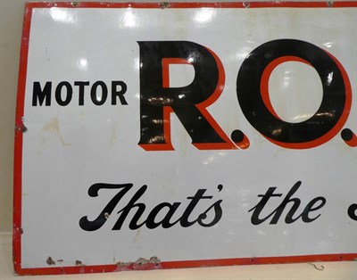 Lot 2161 - ROP Motor Spirit: A 1930's Singled-Sided Enamel Advertising Sign, 91cm by 182cm