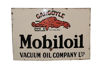 Lot 2164 - Gargoyle Mobil Oil Vacuum Oil Company: A Single-Sided Enamel Advertising Sign, stamped The Imperial