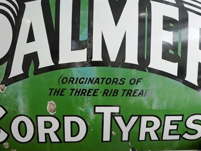 Lot 2165 - Palmer Cord Tyres: A Rare Single-Sided Enamel Advertising Sign, by Hancock & Corfield Ltd, Mitcham