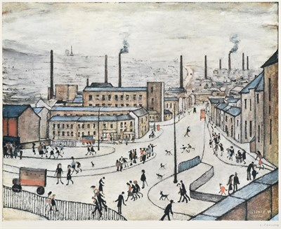 Lot 4 - After Laurence Stephen Lowry RBA, RA (1887-1976) ''Huddersfield'' Signed, with the blindstamp...