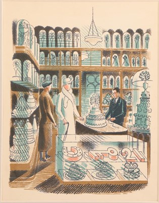 Lot 16 - Eric Ravilious (1903-1942) ''Wedding Cakes'' Lithograph from the 1938 ''High Street'' series...