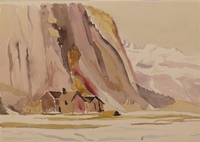 Lot 41 - Edith Lawrence (1890-1973) ''In the High Alps'' Signed and inscribed watercolour, together with...