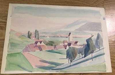 Lot 41 - Edith Lawrence (1890-1973) ''In the High Alps'' Signed and inscribed watercolour, together with...