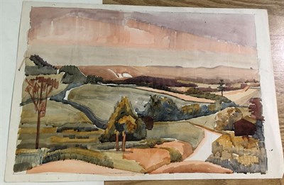 Lot 42 - Edith Lawrence (1890-1973) ''Lundy Isle'' Signed and inscribed, watercolour, together with four...
