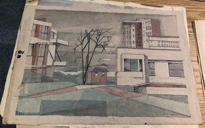 Lot 44 - Edith Lawrence (1890-1973) ''River Mole'' Signed and inscribed, watercolour, together with four...