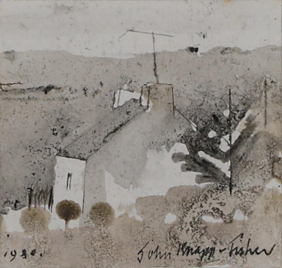 Lot 46 - John Knapp-Fisher RCA (1931-2015)  ''House on Vachelich Moor'' Signed and dated 1980, inscribed...