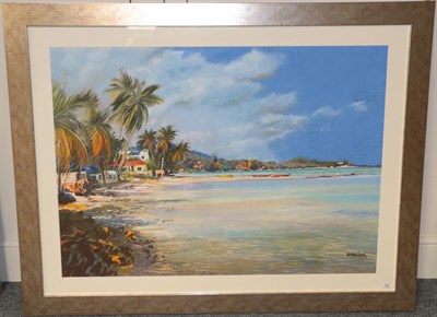 Lot 54 - Tony Brummell-Smith (b.1949) ''The Beach South of Lamai, Koh Samui, Thailand'' Signed,...