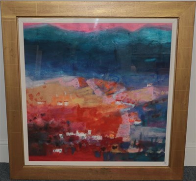 Lot 56 - Caroline Bailey RSW (b.1953) ''Andalusian Village''  Signed, inscribed verso, gouache, 86cm by 86cm