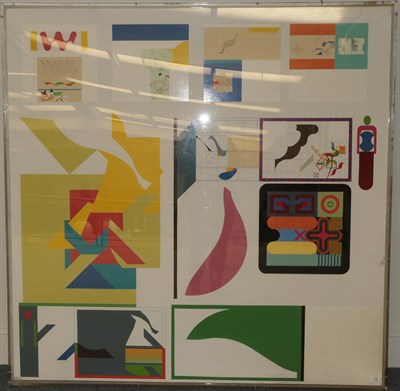 Lot 75 - Brian Yale (1936-2009) ''Complex Theme 1966'' Signed verso, mixed media, 152cm by 152cm...