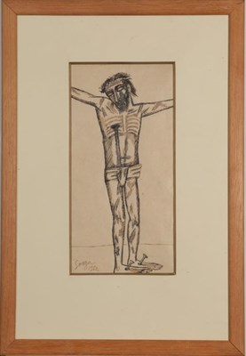 Lot 78 - Francis Newton Souza (1924-2002) Indian ''Crucifixion of Christ'' Signed and dated 1952, ink,...