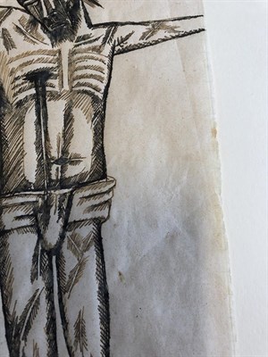 Lot 78 - Francis Newton Souza (1924-2002) Indian ''Crucifixion of Christ'' Signed and dated 1952, ink,...