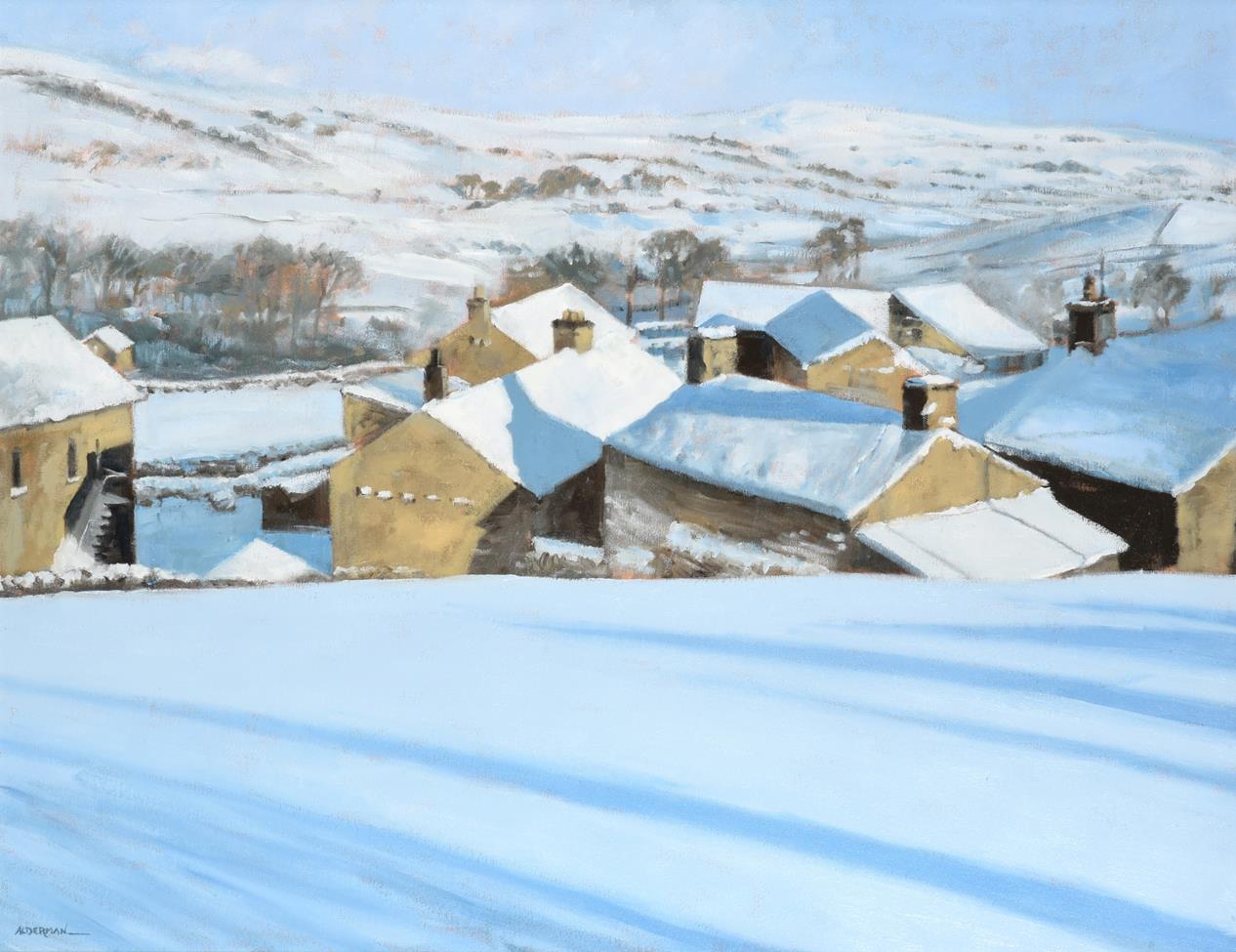 Lot 93 - Brian Alderman (b.1954) ''The Last Days of Winter, Lowgate Burtersett'' Looking down...