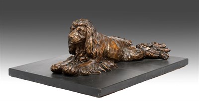 Lot 106 - Sally Arnup FRBS, ARCA (1930-2015) ''American Spaniel Lying'' Signed and numbered 4/10, bronze on a