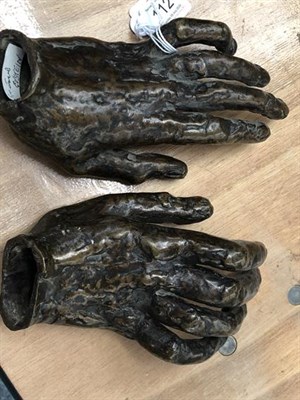 Lot 112 - Attributed to Sir Jacob Epstein KBE (1880 -1959) Pair of hands Bronze, 6.5cm high  Provenance:...