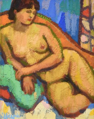 Lot 125 - Joan Gillespie (b.1954) Scottish ''Little Nude'' Signed, oil on board, 19.5cm by 15.5cm  See...