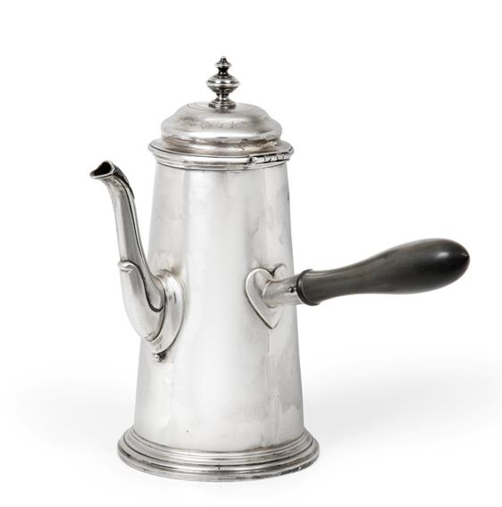 Lot 2008 - A Victorian Silver Coffee-Pot, by Richard Martin and Ebenezer Hall, Sheffield, 1890, in the...