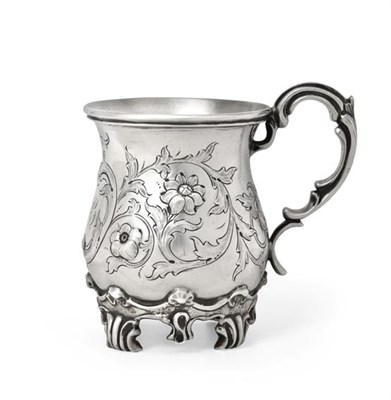 Lot 2009 - A Victorian Silver Christening-Mug, by Thomas Smily, London, 1870, baluster and on four scroll...