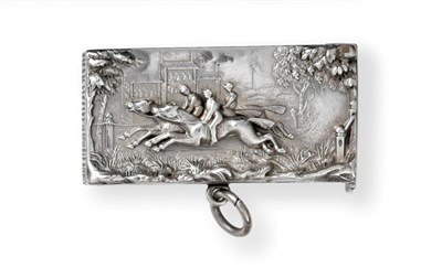 Lot 2014 - A Victorian Silver Vesta-Case, Probably by William Neale, Chester, 1889, oblong, the cover cast...