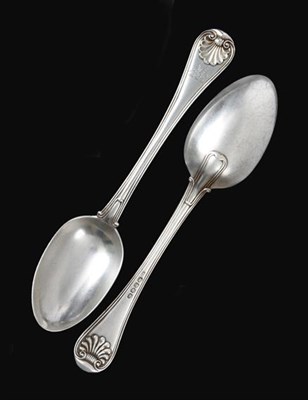Lot 2025 - A Set of Four George III Silver Table-Spoons, by Paul Storr, London, 1817, Old English Military...