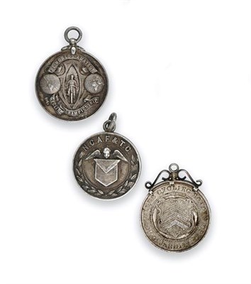 Lot 2055 - Three Victorian Silver Medals, One Apparently Unmarked, Supplied by Spiridion and Sons,...