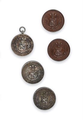 Lot 2056 - Two Victorian Silver Medals; A George V Silver Medal and Two Edward VII Bronze Medals, The First by