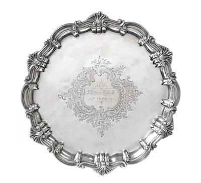Lot 2059 - A Victorian Silver Salver, by Thomas Bradbury, London, 1892, in the George II style, shaped...