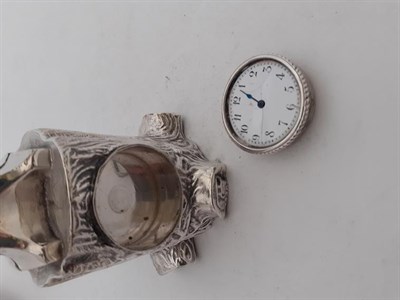 Lot 2061 - A Victorian Silver Novelty Timepiece, by Douglas Clock Co., Birmingham, 1898, modelled as an...