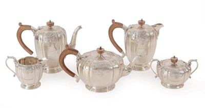 Lot 2065 - A Five-Piece Elizabeth II Silver Tea and Coffee-Service, by Mappin and Webb, Sheffield, 1977,...