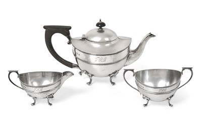 Lot 2072 - A Three-Piece George V Silver Tea-Service, by William Aitken, Birmingham, 1912, each piece tapering