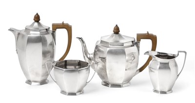 Lot 2075 - A Four-Piece George VI Silver Tea-Service, by Roberts and Belk, Sheffield, 1937, Retailed by...