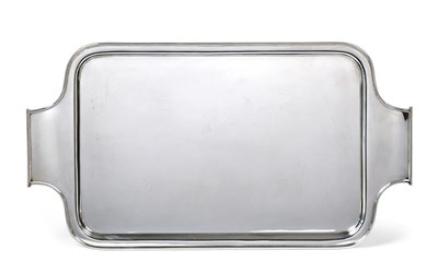 Lot 2093 - A George V Silver Tray, by Birch and Gaydon, London, 1934, plain oblong and with integral...