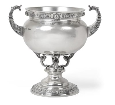 Lot 2097 - An Irish Silver Cup, by Alwright and Marshall Ltd., Dublin, 1938, with a globular bowl, on...