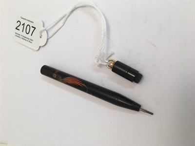 Lot 2107 - A Namiki 14ct Gold-Mounted Fountain-Pen and Pencil, each in black resin and with...