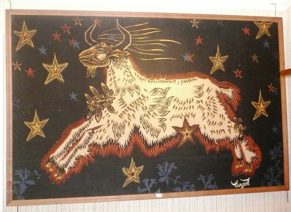 Lot 1504 - After Jean Lurcat (1892-1966) "D'Astres", depicting Capricorn a horned goat in the stars, a printed