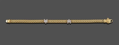 Lot 2249 - An 18 Carat Gold Diamond 'Flex-It' Bracelet, by Fope, the yellow polished articulated brick...