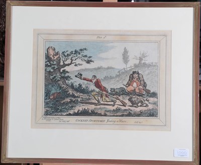 Lot 1000 - H Humphrey after James Gillray (1756-1815) ''Cockney Sportsman plates 1-4'' ''Marking Game''...