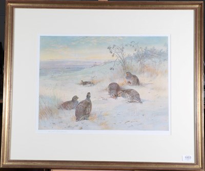 Lot 1003 - After Archibald Thorburn FZS (1860-1935) ''At the close of a Winter's day'' Signed in pencil, a...