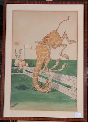 Lot 1005 - After Rudolf Pick (1865-1915) Austrian Giraffe races, possibly from ''La Course de Girafes'' Set of