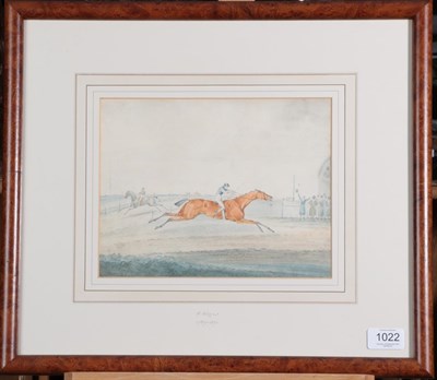 Lot 1022 - Henry Thomas Alken (1785-1851) Crossing the finish line Watercolour, together with B* M* (early...