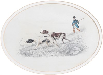 Lot 1023 - Circle of Henry Thomas Alken (1785-1851) A sportsman walking up behind two pointers Pencil and...