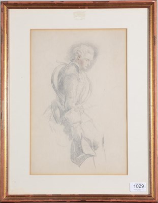 Lot 1029 - John Frederick Tayler PRWS (1802-1889) Study of huntsman Pencil and red chalk, 35cm by 23cm...
