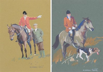 Lot 1057 - William Norman Gaunt FIAL NDD (1918-2001) Huntsman and hound on the scent Signed, watercolour...