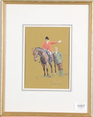 Lot 1057 - William Norman Gaunt FIAL NDD (1918-2001) Huntsman and hound on the scent Signed, watercolour...