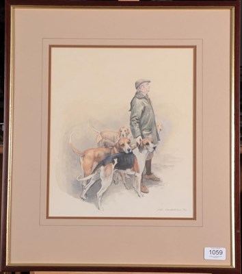 Lot 1059 - Judy Kent Pyrah (Contemporary) Walking out the hounds Signed and dated (19)84, watercolour and...