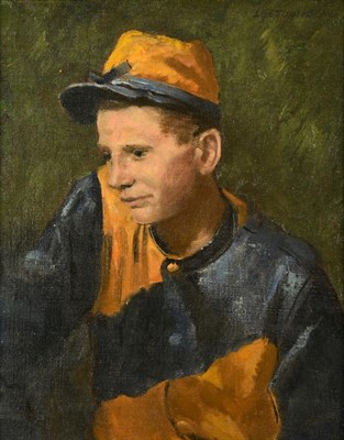 Lot 1068 - Lee Townsend (1895-1965) American ''Mustard & Blue'' Signed, oil on canvas, 37cm by 30cm...