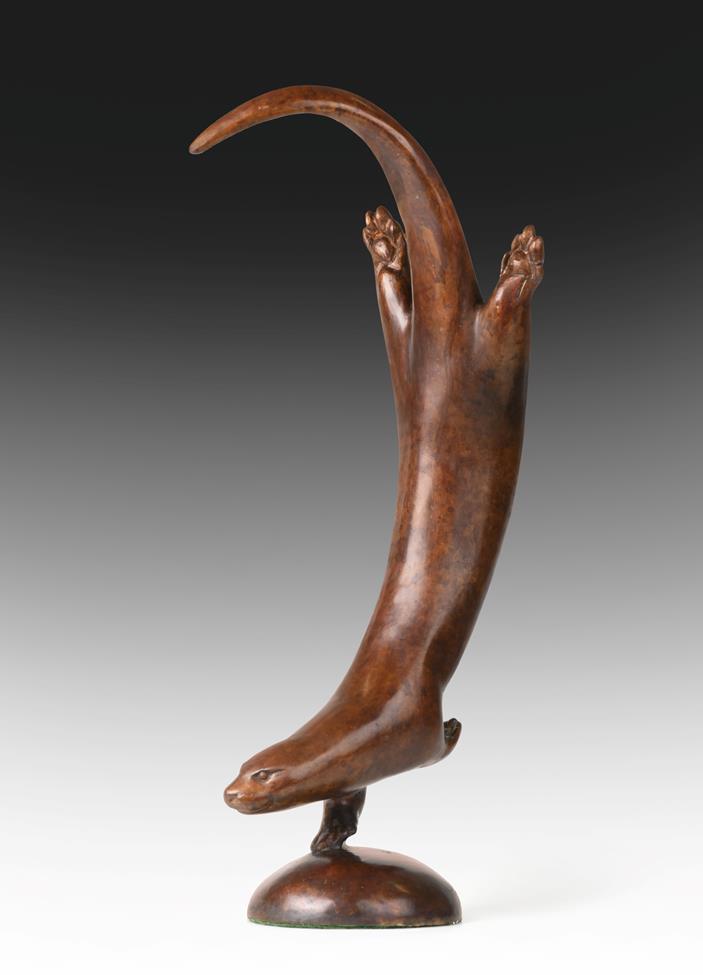 Lot 1086 - Martin Hayward-Harris (b.1959) Diving Otter Monogrammed and numbered 2/10 (2nd edition), bronze...