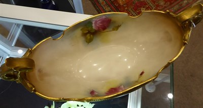 Lot 19 - A Royal Worcester Porcelain Bowl, 1912, of lobed oval form with twin scroll handles, painted...