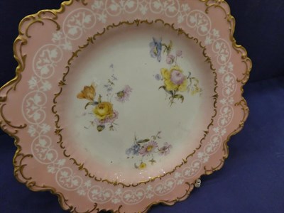 Lot 34 - A Set of Twelve Royal Crown Derby Porcelain Dessert Plates, 1895, painted with scattered...