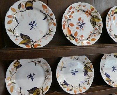 Lot 41 - A Spode Porcelain Dinner Service, circa 1820, painted with an Imari type design, comprising a...