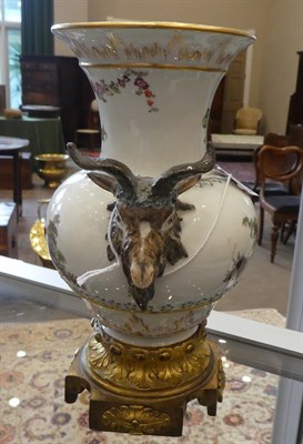 Lot 81 - A Gilt Metal Mounted Berlin Porcelain Vase, the porcelain late 18th century, the mounts later,...